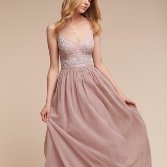 Adrianna Papell beaded bodice Formal lilac dress - Picture 2 of 8